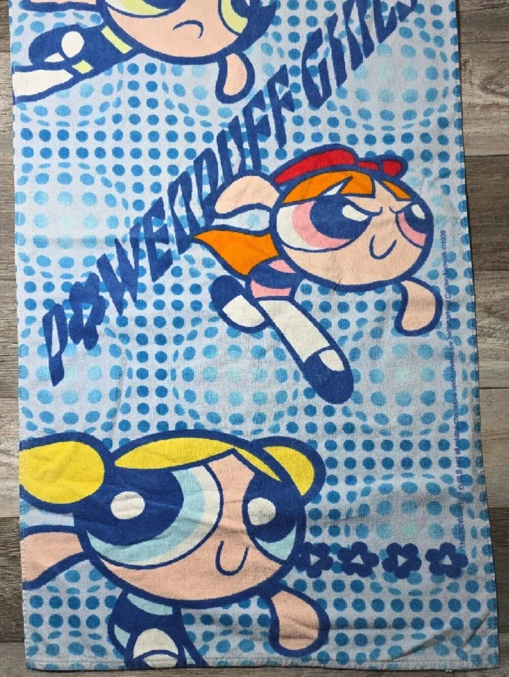 Cartoon Network Powerpuff Girls Rescue 1999 Polka-Dot Beach Towel 27.5